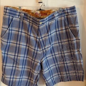 Robert Graham Blue Plaid Men's Shorts 40
